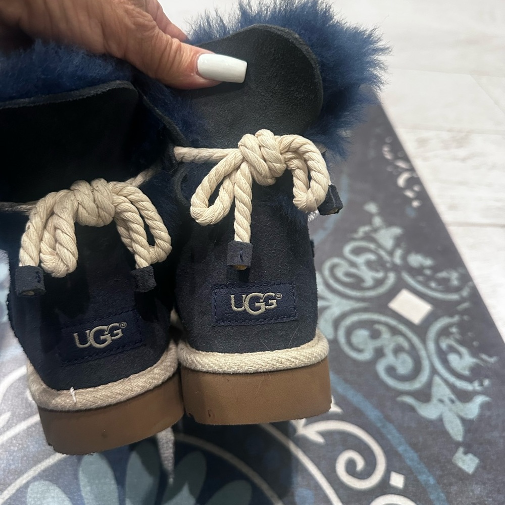 UGG Navy Blue Bailey Bow Boots